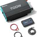 Renogy Inverter P2 700W Pure Sine Wave Inverter 12V DC to 120V AC, Off-Grid Solar Power Converter for Home, RV, Truck, Camping, with Built-in 5V/2.1A USB Port, AC Hardwire Port, Remote Controller