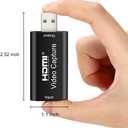 HDMI Video Capture Card, 4K HDMI to USB Capture Card Full HD 1080P 30fps, Record via DSLR, Camcorder, Action Cam for Live Streaming, Compatible with Nintendo Switch, PS4, Xbox One, PC
