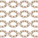 uxcell 24Pcs Pearl Napkin Rings, 1.57"(OD) Imitation Beaded Elegant Plastic Serviette Holder Buckle for Dinner Reception Party Banquet Table Decor, Pink and Gold