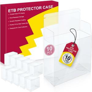 10 Pcs PKMN ETB-Protector Case, Elite Trainer Box Protector, ETB-Box Plastic Display Case-Compatible with Elite Trainer Boxes, Scratch-Resistant Material