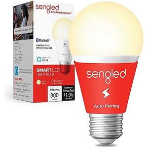 Sengled Alexa Light Bulb, S1 Auto Pairing with Alexa Devices, Warm Smart Light Bulbs, Bluetooth Mesh Smart Home Lighting, E26 60W Equivalent, 800LM, 2 Pack