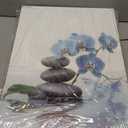 CCWACPP Zen Wall Art Spa Stone and Elegant Blue Orchid Flower on the Water Picture Canvas Prints Artwork Relax Zen Spa Meditation Room Decor (16x24inch)