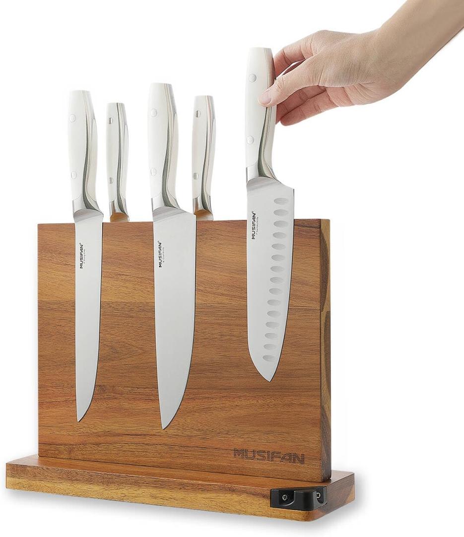 Magnetic Knife Block - Magnetic Knife Holder - Magnetic Knife Stand- Cutlery Display Stand and Storage Racksharpener)