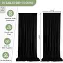 Black Backdrop Curtain - 10FTx10FT Black Drapes for Backdrop Parties Soft Polyester Photo Back Drop Wedding Decorations Photoground Back Drop Stain-Resistant for Back Drop Stand, 2Panels
