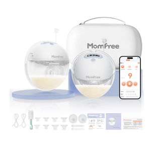 Wearable Double Breast Pump: Hands-Free Electric Pumps Wireless App Compatible with Personalized 3 Modes & 9 Levels - Independent Breastmilk Storage | Upgraded Soft Sealed Cushion Insert | 2-Pack Blue