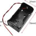 4PCS D Shape Uncapped Battery Pack with Cord with Leads 1x1Size 1.5V 2x1Size 3V Cord Length 15cm Black DIY Battery Box