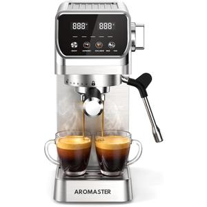 Aromaster Espresso Machine, Easy to Use Compact Espresso Maker Stainless Steel Coffee Machine for Home & Office