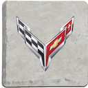 C5, C6, C7, C8 Corvette Logo Stone Tile Coasters (Individual) 4"x 4" - Officially Licensed by GM (C8 Logo)