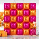 NISOCY 25PCS Rose Red and Orange Square Foil Balloons Wall Backdrop Double Sided Rose Red Orange Balloons Arch Kit for Birthday Baby Shower Valentine's Day Wedding Tropical Party Decorations