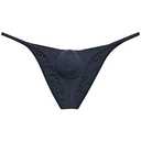 Botmois Mens Checkered Cheeky Briefs Underwear Pucker Back Hipster Panties Butt Lift Bikini Briefs Black XL