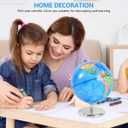 KISEER 8 Inch World Globe Rotating Earth Spinning Globe with Heavy Metal Stand for Kids Geography Classroom Education or Office Home Decorations
