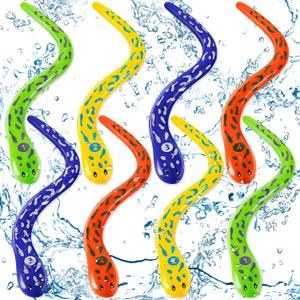 Sratte 8 Pcs Pool Diving Toys Water Snake Toy Pool Snake Underwater Swimming Games for Toddlers Kids Boys Girls Teens Adults