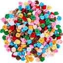 300Pcs Mini Rose Head Artificial Flowers Bulk Small Silk Flowers 15mm Tiny Fabric Faux Flowers Rosettes Applique Embellishment for Wedding Gift Wrapping Party Festival Home Decor Sewing Craft