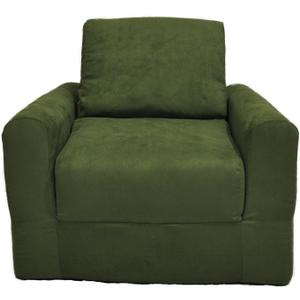 Kid's Chair Sleeper, Green Micro Suede