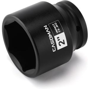 CASOMAN 3/4"Drive 6PT Standard Impact Socket-2", SAE, CR-MO, Shallow/Jumbo Socket, Axle Nut Socket for Easy Removal of Axle Shaft Nuts