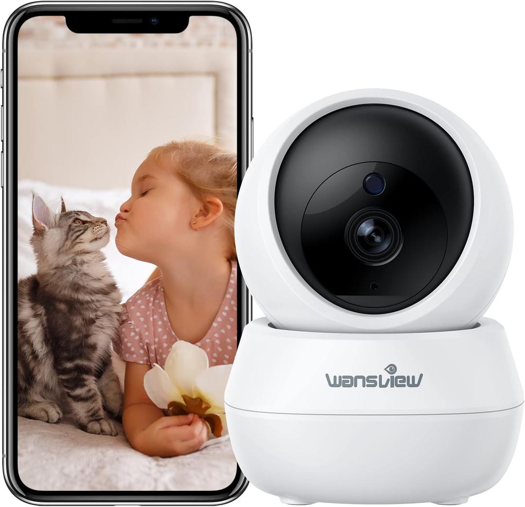 wansview Pet Camera Security Camera Indoor Wireless 2K for Pet/Dog/Cat/Nanny/Baby with Motion Detection, Indoor Home Camera with Phone app, Pan Tilt, SD Card&Cloud Storage, Compatible with Alexa
