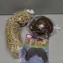 3 Pcs Funny Halloween Costume Accessories Set Includes 1 Mop Head Wig 1 Coconut Bikini Top Bra 1 Fake Mustache Halloween Themed Party Cosplay for Adult Men Women Drama Performance