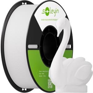 PLA Filament 1.75mm, Neatly Wound 3D Printer Filament 1kg Spool (2.2lbs), High-Speed Printing, Dimensional Accuracy 0.02mm, Strong Toughness No Warping, Fit Most FDM 3D Printers,White