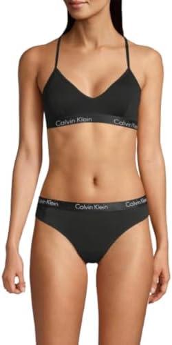 Calvin Klein Women's Motive Cotton Lightly Lined Bralette Bra, S