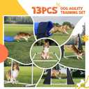 POPMOON Agility Training Equipment for Dogs,Dog Agility Equipment for Backyard&Indoor Training-Professional Backyard Course with Adjustable Jumps,Collapsible Tunnel,Storage Bags&Ball (13 PC)