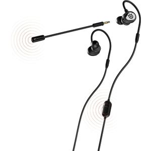 SteelSeries Tusq Gaming Earphones with Detachable Microphone Noise Cancelling for PC/PS/Switch/Smartphone,EarHook,Black,3 Settings to Fit Your Ear Size
