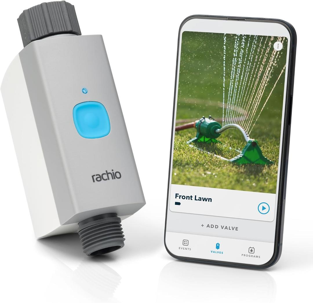 Rachio Smart Hose Timer (1 Valve Only)  App-Controlled Outdoor Faucet Timer, Quick Install & Scheduling, Expandable System - Requires WiFi Hub
