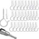 TAIHUIMY Screw Hooks for Outdoor String Lights, Eye Hooks Q-Hanger Plants Christmas Rope Light Clips, Wind Chimes Decoration Hanging Safety Buckle Design, Include Wing Nut Driver (30)