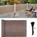 LOVE STORY 2.5' x 10' Brown Balcony Screen Privacy Fence Cover UV Protection (HDPE) Weather-Resistant 3 FT Height Shield for Deck, Patio, Backyard, Outdoor Pool, Porch, Railing
