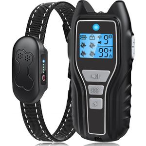 Dog Shock Collar with Remote Control - Rechargeable Dog Training Collar, IPX7 Waterproof E Collar for Dogs with 4 Safe Modes Flashlight Beep Vibration Shock Ideal for All Dog Sizes (8-150lbs) Grey