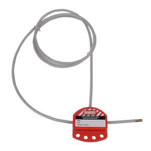 Adjustable Cable Lockout with Vinyl Coated,1/4" Diameter, 6' Length