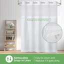 eachope 1 Pack PEVA Snap-in Shower Curtain Liner Replacement,Compatible with No Hook Shower Curtain with Snap in Liner, Removable & Water-Repellent,Machine Washable,70x64,Frost