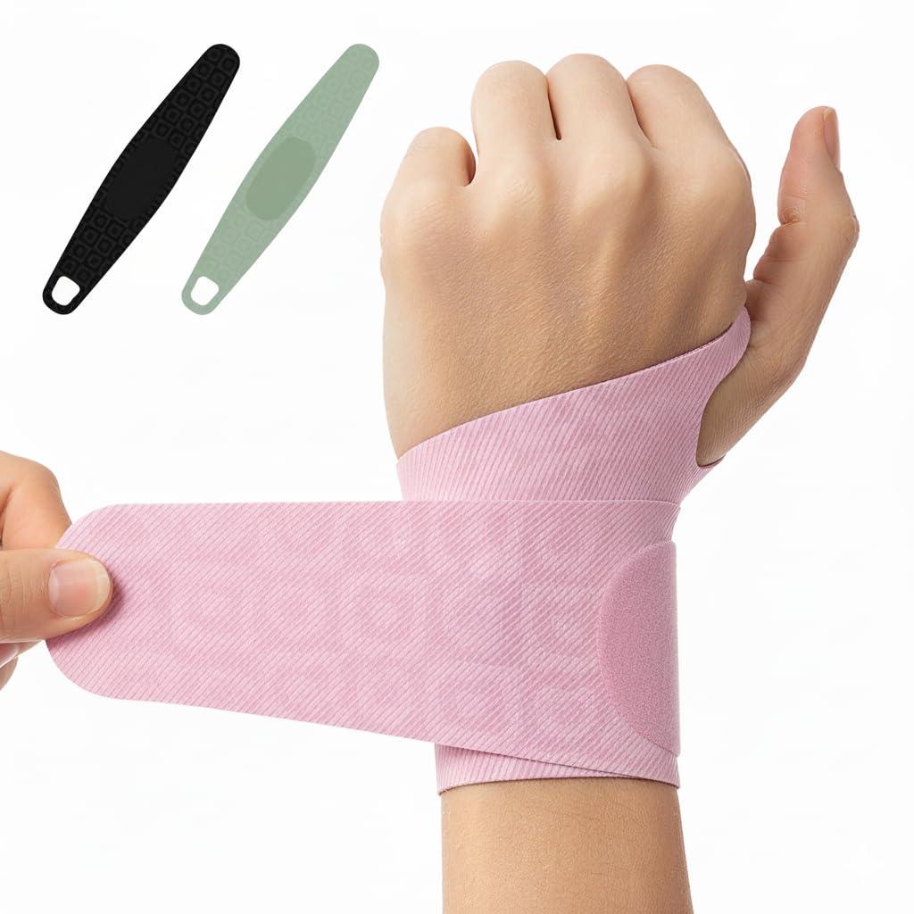 Adjustable Wrist Brace for Pain Relief, Carpal Tunnel & Tendonitis Support  Ergonomic Compression, Breathable & Anti-Slip Design, Fits Left & Right Hand, Ideal for Sports, Gaming & Office Use (One Size, Pink)