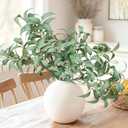 Artificial Greenery Stems for Vase, 5 Pcs Tall Fake Plants Branches Faux Greenery Twigs Leaf for Indoor Home Office Vase Filler for centerpieces, Light Green