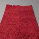 LuxUrux Ultra Soft Texture Chenille Plush Bath Rugs Floor Mats, Bath Rug Non Slip Microfiber Door Mat for Kitchen/Entryway/Living Room (30 x 20 inches, Red)