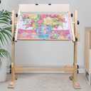 Needlework Table and Adjustable Embroidery Stand, Cross Stitch Hoop Stand, Beech Wood Tapestry Cross Stitch Embroidery Frame Holder(54.5x41.6 cm (21.5" x 16.3")) and(112.5x41.6 cm (44.3" x 16.3"))