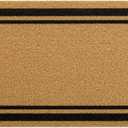 OLANLY Front Door Mat, Low Profile Doormat, Stain and Fade Resistant, Easy to Clean, for Indoor and Outdoor Entrances, Patio Porch or Entryway, Brown (35x23 Inch, Classic Border)