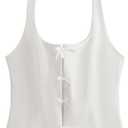 Milumia Women's Backless Halter Crop Top Y2K Bow Front Cut Out Sleeveless Going Out Tank Tops (Medium, White)