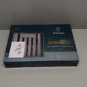 Bellsal Black Silverware Organizer Kitchen Drawer Organizer Expandable Bamboo Utensil Holder Cutlery Tray for Kitchen Utensil and Flatware Bedroom Office (7 Slots Expandable)