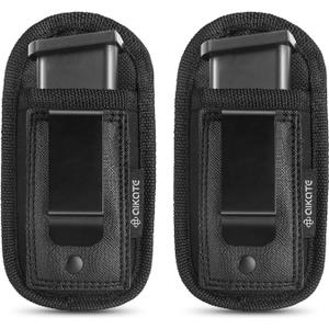 2 Pack Universal Magazine IWB Pouch Concealed Carry 9mm .40 .45 .380 .357, Mag Holster for S&W M&P Sig Sauer Ruger Glock, Handgun Ammo Gun Ammunition Holsters