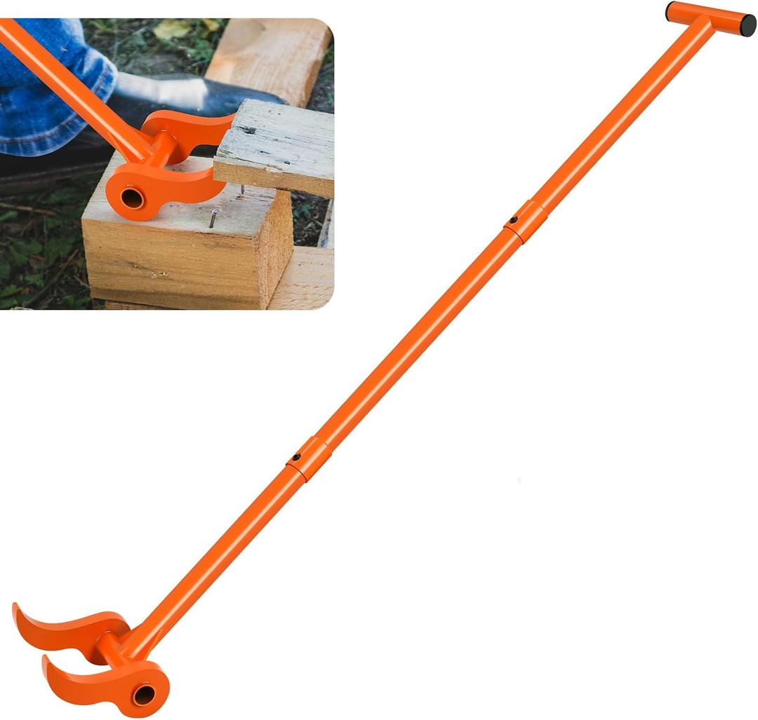 110 Degree Pallet Buster, 48" Carbon Steel Deck Board Removal Tool, Powerful Pry Bar for Deck, Pallet, Hardwood Board Demolition Without Wrist Strain