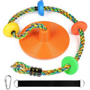 ZNCMRR Tree Swing for Kids Rope Swing for Tree Climbing Rope for Kids Heavy Duty Disc Swings for Kid Outdoor Playground Accessories Swing Set Accessories Swingset Accessories Outdoor(Orange)