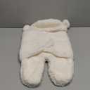 Baby Swaddle Blanket Boys Girls Cute Bear Plush Essential Receiving Blanket Ultra-Soft Newborn Registry Sleeping Wraps for Infant 0-6 Months - White
