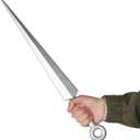 Knight Needle Sword Costume Prop Ring Handle Accessory for Halloween Hornets Cosplay Party (Silver)