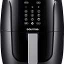 Gourmia Air Fryer Oven Digital Display 5 Quart Large AirFryer Cooker 12 1-Touch Cooking Presets, XL Air Fryer Basket 1500w Power Multifunction Black and Stainless Steel Accents FRY FORCE GAF536