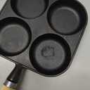 Cast Iron Egg Frying Pan 4 Hole, Omelette Pancake Pan, Fast Breakfast Pan for Eggs Pancakes Plett Crepes, Suitable for Gas Stove & Induction Cookware, Naturally Nonstick with Seasoning, 7.5inch