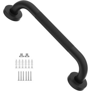12 Inch Anti Slip Shower Grab Bar Oil Rubbed Black, Munzong Bathroom Grab Bar, Knurled Bathroom Balance Bar,Safety Hand Rail Support Handicap Elderly Injury Senior Assist Bath Handle