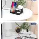 Wireless Charger for iPhone, 6in1 Fast Phone Charger Stand Dock Alarm Clock Night Light, Wireless Charging Station for Apple Watch, for Airpods 3/2/Pro, for iPhone 17/1615/14/13/12/11/Pro/Max (Black)