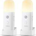 YELKO Motion Sensor Night Light, 2000mAh Rechargeable Night Lights Battery Powered, Portableimmable Nightlights with 5 Brightness Levels for Kids,Adults (Warm White 2Pack)