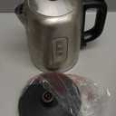 Basics Electric Stainless Steel Kettle for Tea and Coffee, BPAFree, Fast Boiling, Auto ShutOff, 1 Liter, 1500W, Black and Silver