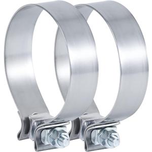 3.5 Inch Exhaust Clamp,3 1/2 Inch Narrow Exhaust Muffler Band Clamp Stainless Steel(2Pcs)